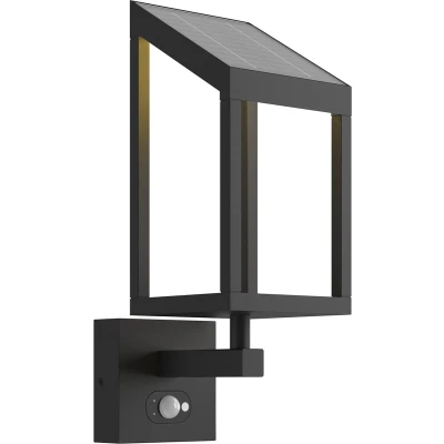 Afbeelding van Lucande solar buitenlamp 1licht aluminium, kunststof H: 39.6 cm grafietgrijs (RAL 840 M) Inclusief lichtbron