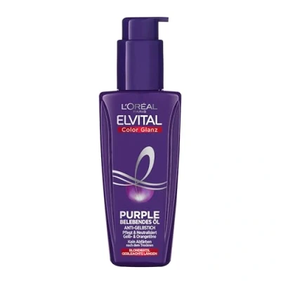Afbeelding van L&#039;Oréal Paris Elvital Haarolie voor blond en grijs haar, neutraliseert gele tinten, verkwikkende olie tegen steken, 1 x 100 ml