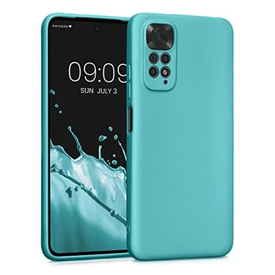 Afbeelding van kwmobile metallic telefoonhoesje van TPU geschikt voor Xiaomi Redmi Note 11 / 11S Flexible case smartphone In mintgroen