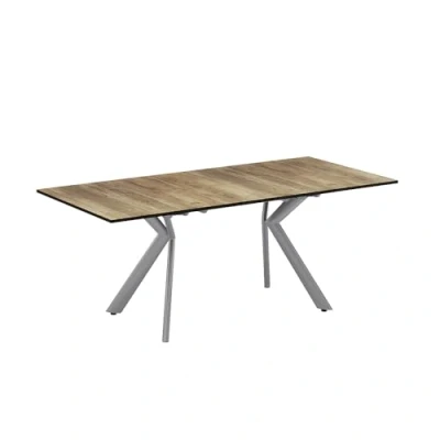 Afbeelding van Vicco Trill Eettafel 140 x 90 cm uitschuifbaar Eiken rustiek/grijs