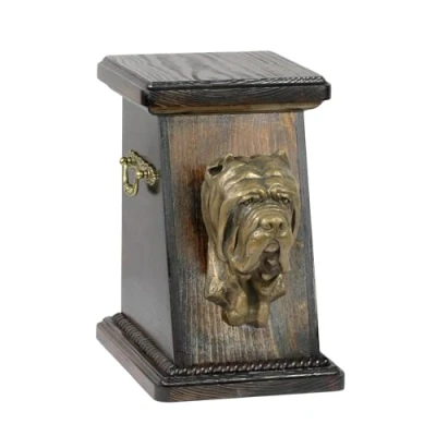 Afbeelding van Elegante urn hond voor hondenas met beeld van Neapolitaanse Mastiff