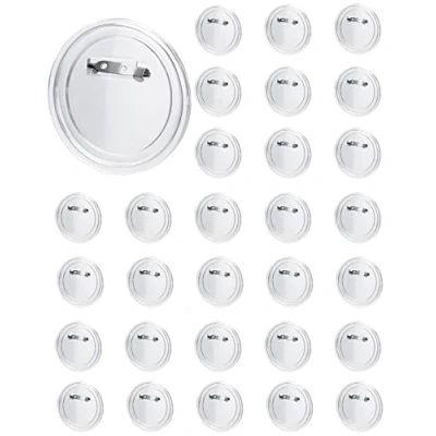 Afbeelding van QWORK® 30 stuks personaliseerbare badges 60 mm transparante acryl voor creatieve activiteiten