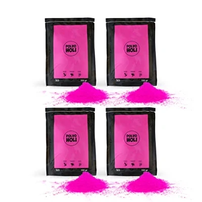 Afbeelding van POLVO Holi 4 x 100 g poeder (400 poeder) (roze)