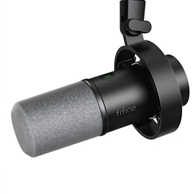 Afbeelding van FIFINE Amplitank K688 Dynamische XLR/USB microfoon voor podcast opname, pc, spraakstreaming, metalen met mute modus, hoofdtelefoonaansluiting, volumeregeling, popfilter