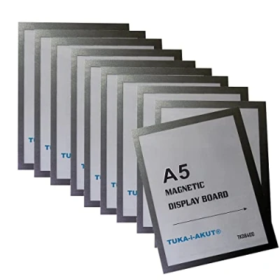 Afbeelding van TUKA i AKUT TKD8400 A5 10 x magnetisch displayframe, zelfklevend, voor tekens, tas met magneetsluiting, kleuren, zwart,