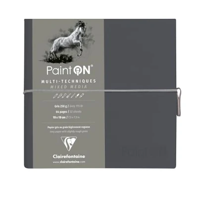 Afbeelding van Paint On mixed media notebook 19 x cm grijs 32 vel