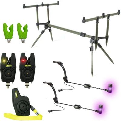 Afbeelding van X2 Rodpod Set Deluxe Transformer Incl 2 Beetmelders Swingers Groen Karpervissen