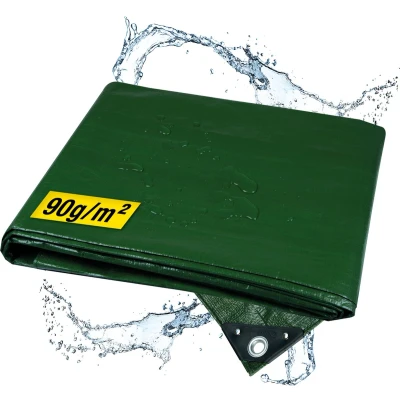 Afbeelding van horizont Afdekzeil, 90 g/m², 5 x 6 m, waterdicht, uv bestendig, met versterkte ogen en hoeken