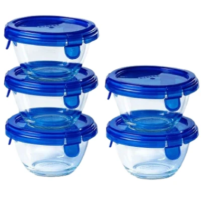 Afbeelding van Pyrex Cook &amp; Go Schaal Rond met Deksel 200 ml Set van 5 Stuks