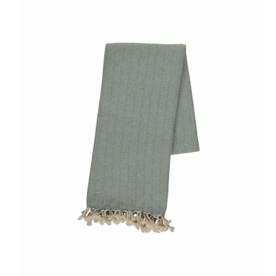 Afbeelding van Hamamdoek ZigZag Almond Green 220x170cm 180x100cm Strandlaken Saunadoek Saunalaken Omslagdoek Stranddoek Reishanddoek Plaid Zwem Handdoek Sneldrogende Handdoeken