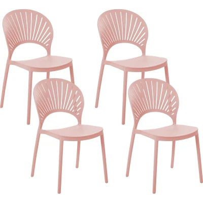 Afbeelding van Beliani OSTIA Tuinstoel set van 4 Roze Polypropyleen