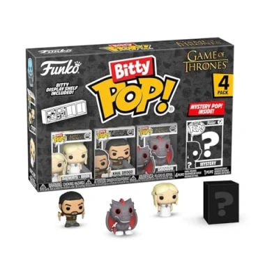 Afbeelding van Funko Bitty Pop! GoT Khaleesi 4pkE een mysterieus verrassingsfiguur 0,9 inch (2,2 cm) Game Of Thrones verzamelobject Stapelbaar tentoonstellingsrek inbegrepen cadeau idee tv fans