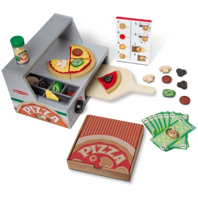 Afbeelding van Melissa &amp; Doug Houten pizzacorner Bereiden en bakken (34 delig)