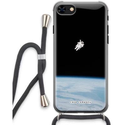 Afbeelding van Case Company® hoesje met Koord geschikt voor iPhone 8 Alone in Space Telefoonhoesje Zwart Extra Bescherming aan alle Kanten en Over de Schermrand