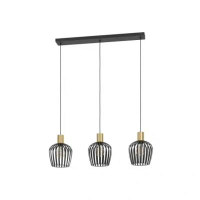 Afbeelding van EGLO Empoli Hanglamp E27 90 cm Zwart/Goud