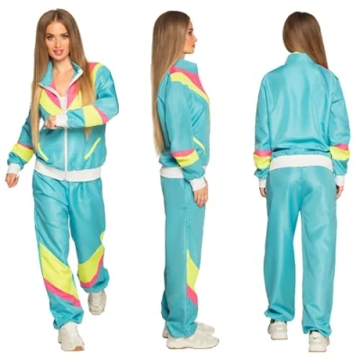 Afbeelding van Boland Trainingspak Retro babe neonblauw (S) Volwassenen 80&#039;s &amp; 90&#039;s Disco
