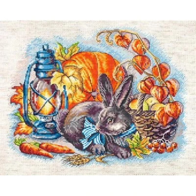 Afbeelding van Leti Stitch Autumn with a rabbit borduren (pakket) L8998