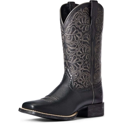 Afbeelding van Ariat Westernlaarzen Round Up Remuda Dames Black Deertan 40