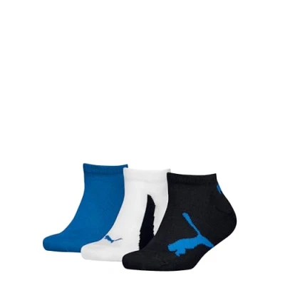 Afbeelding van PUMA 100000969 Sneakersokken voor kinderen, uniseks, 3 stuks, Marineblauw/wit/sterk blauw