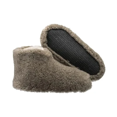 Afbeelding van ESTRO Pantoffels dames, winter, uniseks, wollen pantoffels, laarzen voor heren, OLE antislip zolen, Lichtbruin