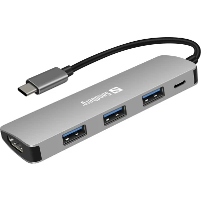 Afbeelding van Sandberg USB C Dock HDMI+3xUSB+PD 100W