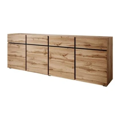 Afbeelding van Meubella Dressoir Cainan Eiken Zwart 225 cm