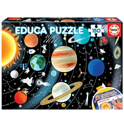 Image de Educa Puzzle de 150 pièces pour Enfants Système Solaire. Mesure : 48 x 34 cm. Composé Grandes Parfaitement finies. Recommandé +6 Ans (19584)