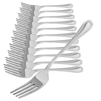 Afbeelding van COM FOUR® 12 x taartvorken van roestvrij staal 430 elegant bestek in eenvoudig design kleine dessertvorken aperitiefvorken 13,7 cm (13,7 stuks)