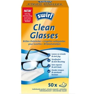 Afbeelding van x16 Swirl Anti beslaan Brilpoetsdoekjes Voor Streeploze Reiniging 50 Stuks