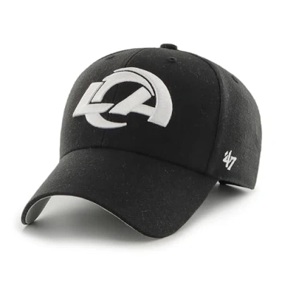 Afbeelding van &#039;47 NFL Los Angeles Rams MVP Unisex baseballpet, verstelbare klittenbandsluiting, kleur zwart, één maat, zwart.