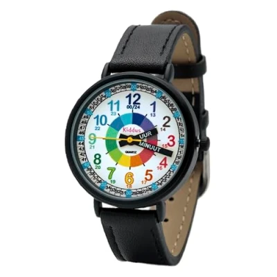 Afbeelding van KIDDUS Kinderhorloge 5 10 jaar. Educatief polshorloge, onderwijzer tijd, analoog met oefeningen om te leren klokkijken.
