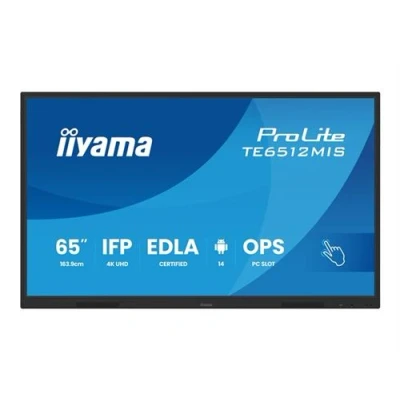 Image de iiyama ProLite TE6512MIS B4AG Classe de diagonale 65&quot; (64.5&quot; visualisable) écran LCD rétro éclairé par LED signalétique numérique interactive avec tactile (multi touch) / capacité PC en option (slot in) 4K UHD (2160p) 3840 x 2160 D
