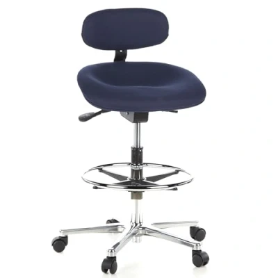 Afbeelding van Werkkruk/Verhoogde Bureaustoel Stof Blauw Ergonomisch
