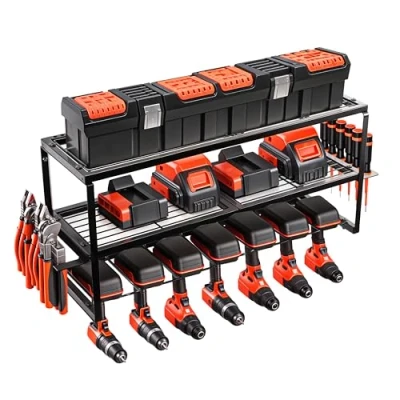 Afbeelding van belle vous Drill Holder Wall Mount Tool Storage Rack Black