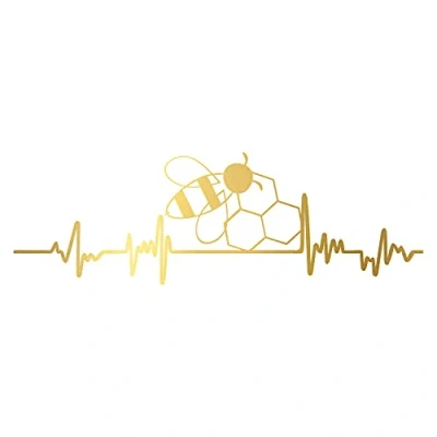 Afbeelding van Finest Folia Decoratieve sticker voor auto, koelkast, laptop, K150 (goud, 03 bijen) breedte: 27 cm