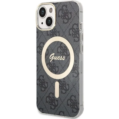 Afbeelding van Guess 4G Back Case (MagSafe Compatible) Geschikt voor Apple iPhone 15 Plus (6.7&quot;) Grijs