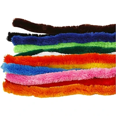 Afbeelding van Creotime Chenille draad, dikte 25 mm, kleuren assorti, 60 assorti
