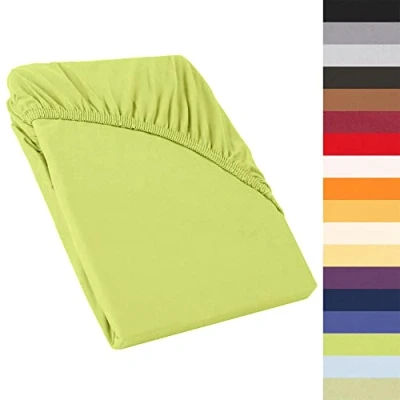 Afbeelding van CelinaTex Perla Hoeslaken voor boxspringbed, 180 x 200 cm, Mako katoenen jersey hoeslaken, 160g/m², groen, boxspringbed