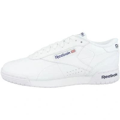 Afbeelding van Reebok Classic Exofit Clean LOGO Unisex Sneakers laag, Maat: 48.5, White/royal blue Leer en textiel