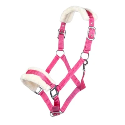 Afbeelding van HKM Halster met Pluche Magenta