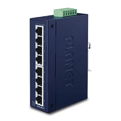 Afbeelding van Planet Industriële Fast Ethernet Switch 8 poorts 10/100 Mbps RJ45 IP30 (8 Havens), Netwerkschakelaar, Zwart