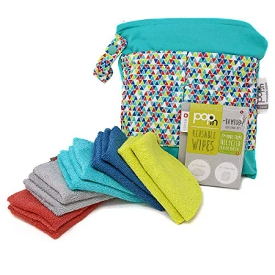Afbeelding van Close Popin Herbruikbare babydoekjes van bamboe, 20 x 15 cm, extra zachte kleuren, herbruikbaar, voor babyhanden, 10 stuks
