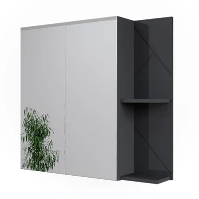 Afbeelding van Vicco Irma Badkamerspiegelkast 80 x 75 cm Antraciet hoogglans/antraciet