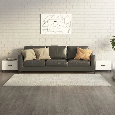 Afbeelding van Salontafel 2 st met metalen poten 50x50x40 cm wit