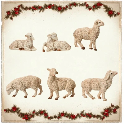 Afbeelding van Schaap mdf l10b2h12 cm ntrl a6 6st kerst KSD
