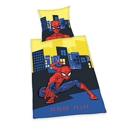 Afbeelding van Herding Spiderman beddengoed, kussensloop 80 x cm, dekbedovertrek 135 200 met kwaliteitsritssluiting, katoen