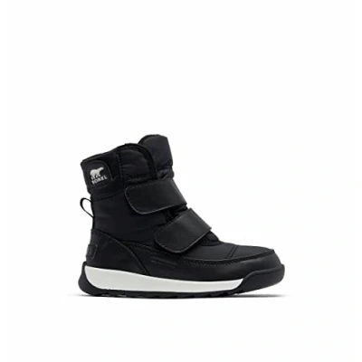Afbeelding van Sorel Toddler Whitney II Strap WP Unisex Snowboots voor kinderen, Maat: 22, Black/sea salt Imitatieleer/ textiel
