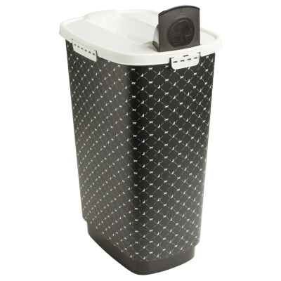 Afbeelding van Rotho Mypet Voercontainer Zwart&amp;Wit Hondenvoerbewaarbak 50 l