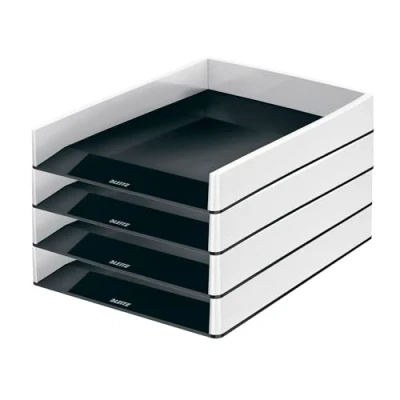 Afbeelding van Brievenbak Leitz WOW A4 wit/zwart
