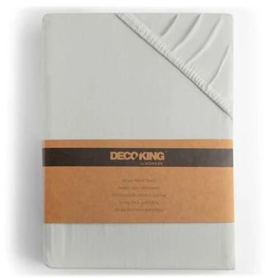 Image de DecoKing Drap Housse 80x200 90x200 cm 100% Coton Peigné Jersey Doux 80x200cm 90x200cm Argent Amber